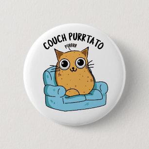 Couch Purrtato Funny Potato Pun Ronde Button 5,7 Cm
