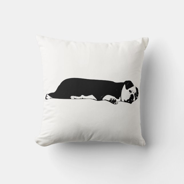 Couch Sprawl Bulldog Kussen (Voorkant)