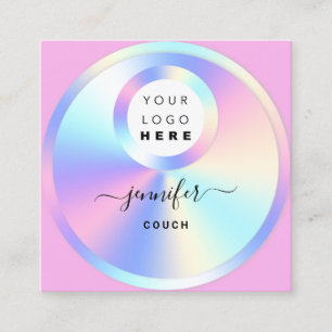 Couch Therapist Holografie QR Code Logo Foto Roze Vierkante Visitekaartje