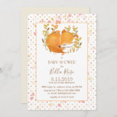 Couchage Fox Cub Baby Douche Invitations (Devant / Derrière)