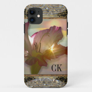 couché du soleil Floral Beauty Monogram iPhone 11 Hoesje