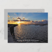 Coucher de soleil à Arrecife, Lanzarote, Carte pos (Devant / Derrière)