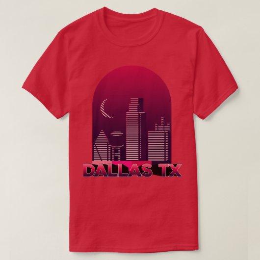Coucher de soleil à Dallas Texas TShirt (Design devant)