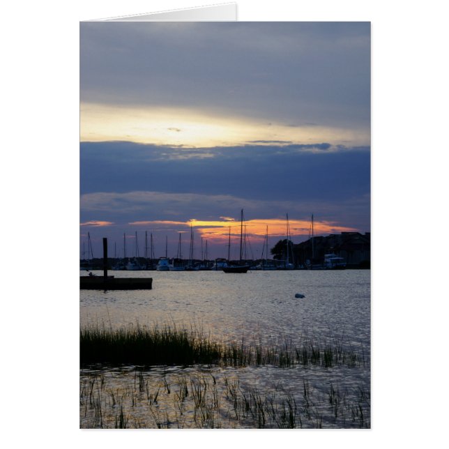 Coucher de soleil à Folly Harbor (Devant)