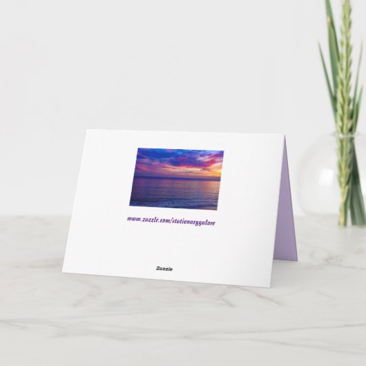 coucher de soleil à la plage 2 carte de voeux (Dos)