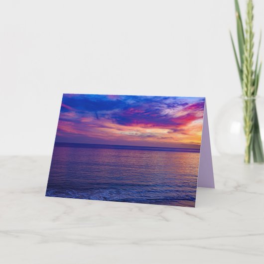 coucher de soleil à la plage 2 carte de voeux (Devant)