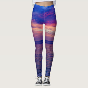 coucher de soleil à la plage 2 leggings