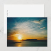 Coucher de soleil à Santorin, carte Grèce (Devant / Derrière)
