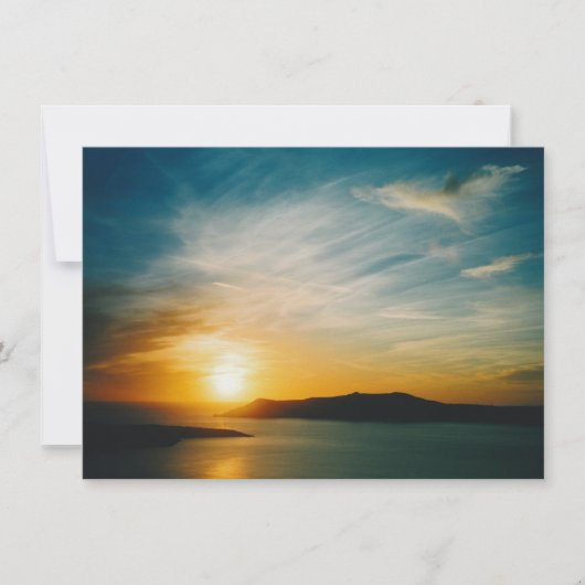 Coucher de soleil à Santorin, carte Grèce (Devant)