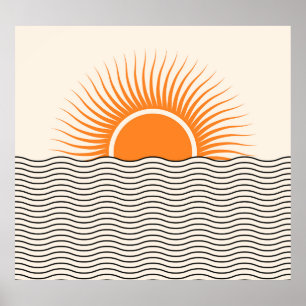 Coucher de soleil Abstrait : décoration boho géomé