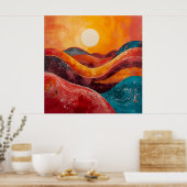 Coucher de soleil Abstrait - Impression d'art Wavy (Cuisine)