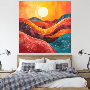 Coucher de soleil Abstrait - Impression d'art Wavy