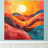 Coucher de soleil Abstrait - Impression d'art Wavy (Insitu (Plancher de Bois))