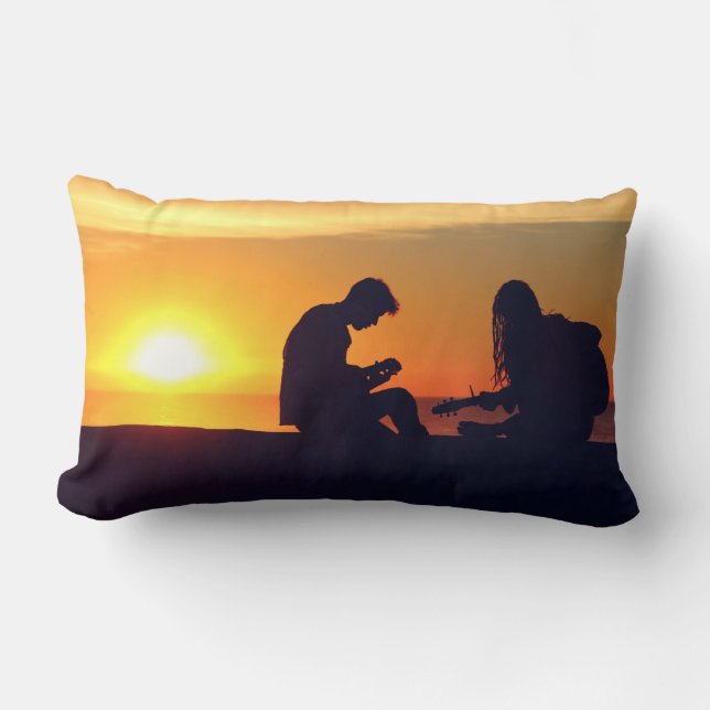 Coucher de soleil Amusant lancer oreiller (Recto)