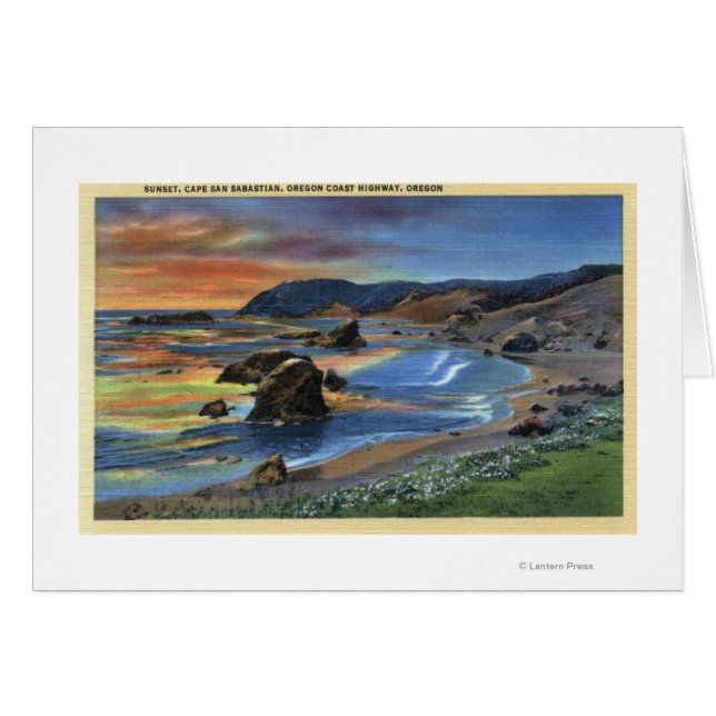 Coucher de soleil au Cap San Sabastian en Oregon (Devant horizontal)