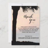 Coucher de soleil avec palmier Merci Sympathie (Devant)