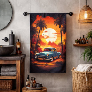 Coucher de soleil avec une voiture ancienne - Cade