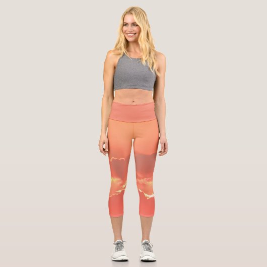 Coucher de soleil Capri Leggings en Orange (Recto)