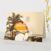 Coucher de soleil - Carte de voeux (Fleur jaune)