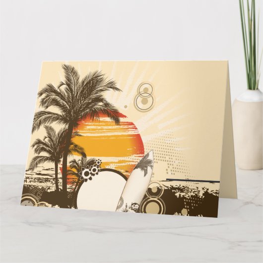 Coucher de soleil - Carte de voeux (Devant)