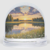 Coucher de soleil clair et paisible sur un lac ser (Arrière)