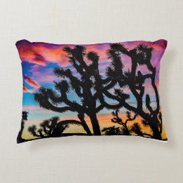 Coucher de soleil coloré Joshua Tree Coussin