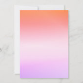 Coucher de soleil coloré Ombre moderne Invitation  (Dos)