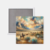 Coucher de soleil Corral : Magnet de prairie (Recto/Verso)