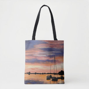 Coucher de soleil côtier sur le sac fourre-tout de