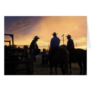 Coucher De Soleil Cowboys Sur Horloges Carte Ouest