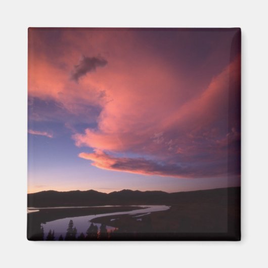 Coucher de soleil dans Hayden Valley Magnet (Devant)
