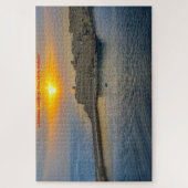 Coucher de soleil dans le port de Malte. Puzzle (Vertical)