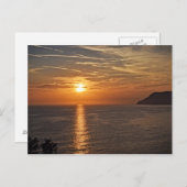 Coucher de soleil dans les Cinque Terre, Carte pos (Devant / Derrière)