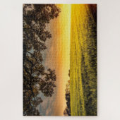 Coucher de soleil dans un puzzle paysager rural (Vertical)