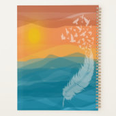 Coucher de soleil d'aquarelle au-dessus des oiseau (Dos)