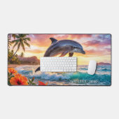 Coucher de soleil dauphin Fantaisie tropicale (Clavier et souris)