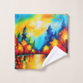 Coucher de soleil de forêt enchanté (Gant de toilette)