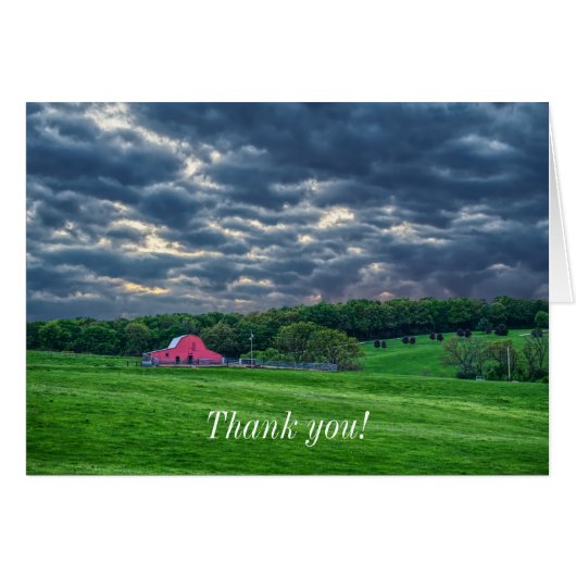 Coucher de soleil de la ferme nuageuse d'Ozarks (Devant Horizontal)