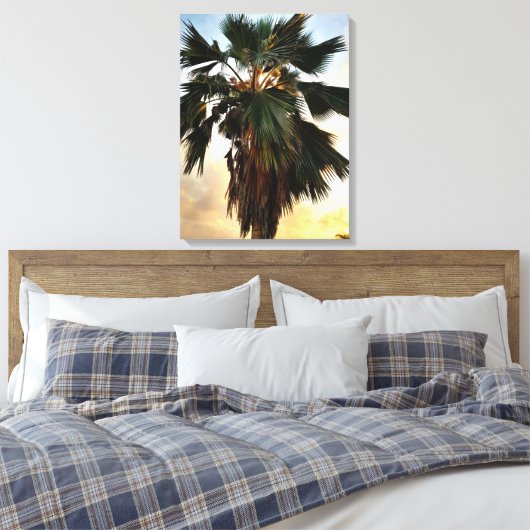 Coucher de soleil de palme tropical - Impression d (Insitu(Chambre))