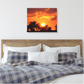 Coucher de soleil de palmier de Floride toile étir (Insitu(Chambre))