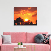 Coucher de soleil de palmier de Floride toile étir (Insitu(Salon))