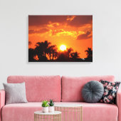 Coucher de soleil de palmier de Floride toile étir (Insitu(Salon))