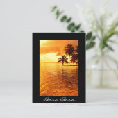 Coucher de soleil de palmier noir Bora Bora carte  (Debout devant)