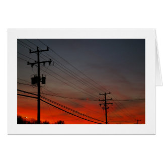 Coucher de soleil de pôle téléphonique