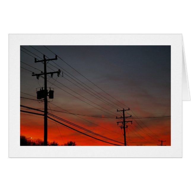 Coucher de soleil de pôle téléphonique (Devant horizontal)