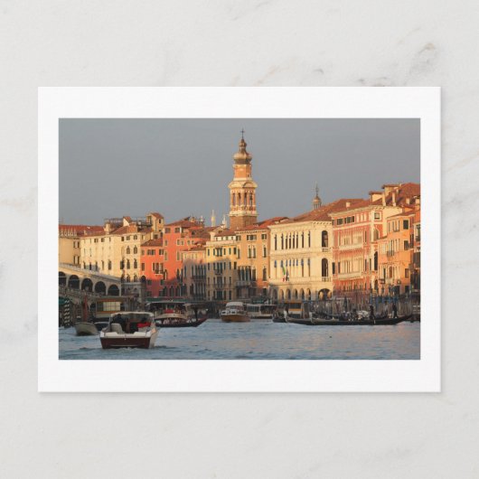 Coucher de soleil de Venise au pont Rialtro carte  (Devant)