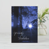 Coucher de soleil des arbres Invitations de mariag (Debout devant)