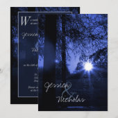 Coucher de soleil des arbres Invitations de mariag (Devant / Derrière)