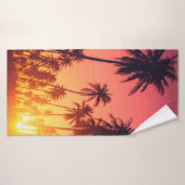 Coucher de soleil des arbres tropicaux (Serviette de bain)