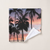 Coucher de soleil des palmiers tropicaux (Gant de toilette)